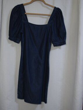 EXPRESS Denim Puff Sleeve Shift Dress, size s/p